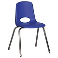 ECR4®Kids 18(H) Plastic Stack Chair w/Chrome Legs & Nylon Swivel Glides, Blue, 5/Pack