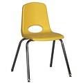 ECR4®Kids 18(H) Plastic Stack Chair With Chrome Legs & Nylon Swivel Glides, Yellow, 5/Pack