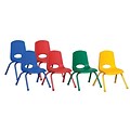 ECR4®Kids 12(H) Matching Legs Plastic Stack Chair With Ball Glides; Assorted