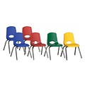 ECR4Kids 16 Stack Chair-6pc-Matching Legs- Assorted, 6-PK (ELR-15120-ASG)