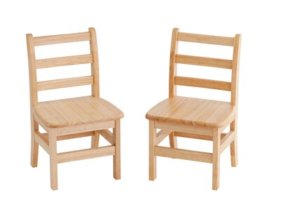 ECR4®Kids 12(H) 3 Rung Ladderback Hardwood Chair; Natural Oak, 2/Pack