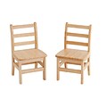 ECR4®Kids 12(H) 3 Rung Ladderback Hardwood Chair; Natural Oak, 2/Pack