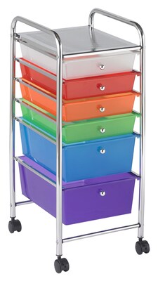 ECR4®Kids 6 Drawer Plastic Mobile Organizer, Assorted