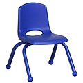 ECR4®Kids 10(H) Matching Legs Plastic Stack Chair With Ball Glides, Blue, 6/Pack