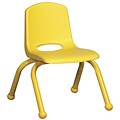 ECR4®Kids 10(H) Matching Legs Plastic Stack Chair With Ball Glides, Yellow, 6/Pack