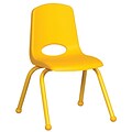 ECR4®Kids 14(H) Matching Legs Plastic Stack Chair With Ball Glides; Yellow, 6/Pack