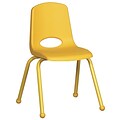 ECR4®Kids 16(H) Matching Legs Plastic Stack Chair With Ball Glides, Yellow, 6/Pack