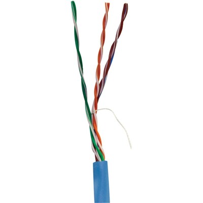 Vericom® 1000' Pull Box Cat 5e UTP Solid Riser CMR Cable, Blue