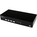 Startech 4 Port USB/VGA KVM Switch With DDM Fast Switching Technology and Cables; Black