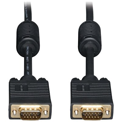 Tripp Lite 35 SVGA/VGA M/M Monitor Gold Cable With HD15 RGB Coax; Black