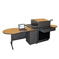 Marvel® Vizion® 72 x 30 Laminate Teachers Desk W/Media Center/Acrylic Door, Oak