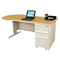 Marvel® Zapf® Pumice 72 x 30 Laminate Teachers Conference Desk, Solar Oak