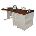 Marvel® Zapf® Featherstone 75 x 30 Laminate Teachers Conference Desk W/Bookcase, Figured