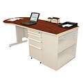 Marvel® Zapf® 75 x 30 Laminate Teachers Conference Desk W/Bookcase, Collectors Cherry