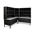 Marvel® Mailroom 70 -  78 x 90 x 30 120 Slot Corner Literature Organizer W/Cabinet; Black
