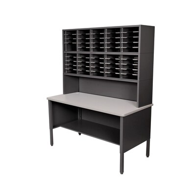 Marvel® Mailroom 76 -  84 x 60 x 30 50 Slot Literature Organizer With Riser; Black