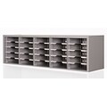 Marvel® Mailroom 16 x 60 x 14 25 Compartment Utility Sorter With Shelves, Gray
