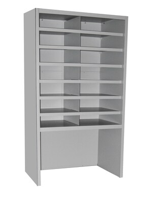 Marvel® Mailroom 42 x 24 x 14 14 Compartment Utility Sorter With Riser; Gray