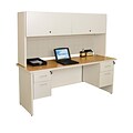 Marvel® Pronto® 72 x 30 Laminate Double Pedestal Desk W/Flipper Door Cabinet, Chalk