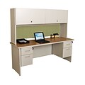 Marvel® Pronto® 72 x 24 Laminate Double Pedestal Credenza Desk W/Flipper Door, Peridot