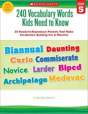 240 Vocabulary Words Kids Need to Know Linda Beech Grade 5