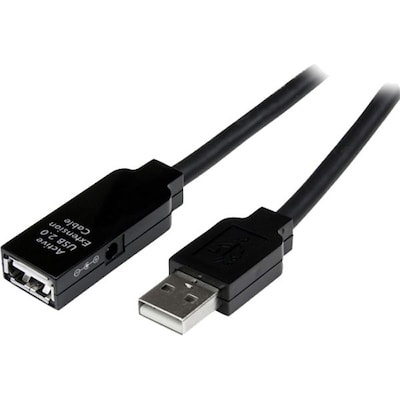 Startech 32.81 USB 2.0 M/F Active Extension Cable; Black