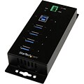 Startech 4-Port Industrial SuperSpeed Mountable USB 3.0 Hub With Surge Protection; Black