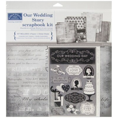 Karen Foster Our Wedding Story Scrapbook Page Kit, 12 x 12