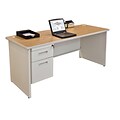 Marvel® Pronto®l 72 x 24 Single Pedestal Desk, Oak/Pumice