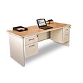 Marvel® Pronto® 72 x 36 Double Pedestal Desk, Oak/Pumice