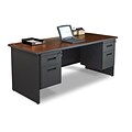 Marvel® Pronto® 72 x 30 Double Pedestal Desk, Mahogany/Dark Neutral