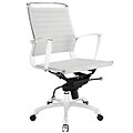 Modway Tempo Ribbed Vinyl Mid Back Office Chair, White