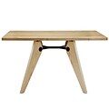 Modway 29 x 51 Rectangle Wood Landing Dining Table, Natural