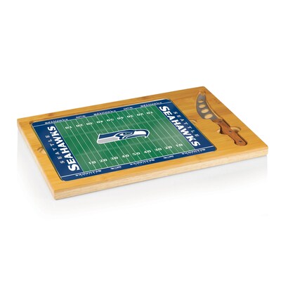 Picnic Time® NFL Licensed Icon Seattle Seahawks Digital Print Cutting Board; Natural Wood