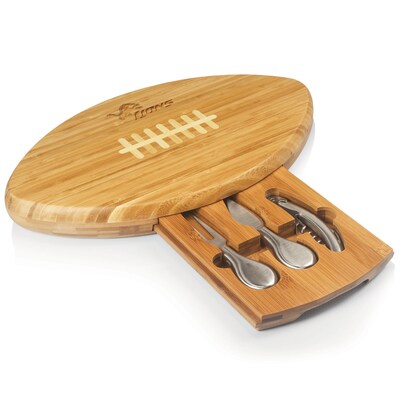 Picnic Time® NFL Licensed Quarterback Detroit Lions Cutting Board W/Tools; Natural Wood