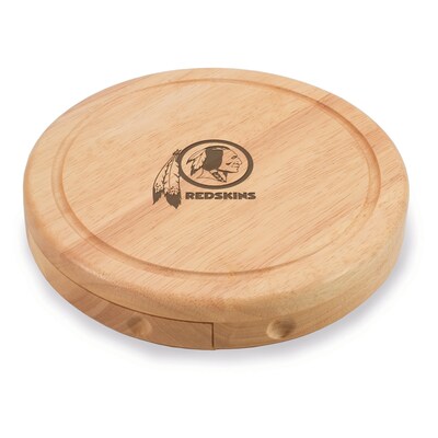 Picnic Time® NFL Licensed Brie Washington Redskins Engraved Cheese Board Set W/Tools; Wood/Brown