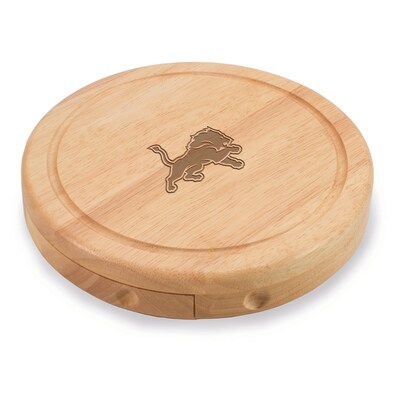 Picnic Time® NFL Licensed Brie Detroit Lions Engraved Cheese Board Set W/Tools; Wood/Brown