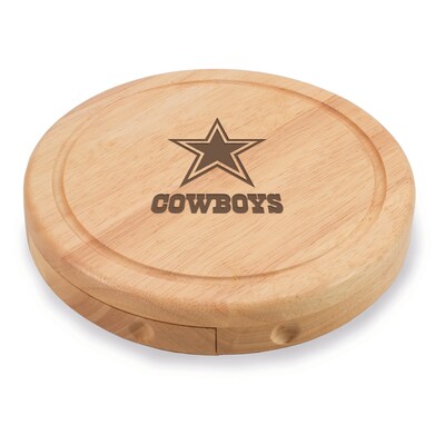 Picnic Time® NFL Licensed Brie Dallas Cowboys Engraved Cheese Board Set W/Tools; Wood/Brown