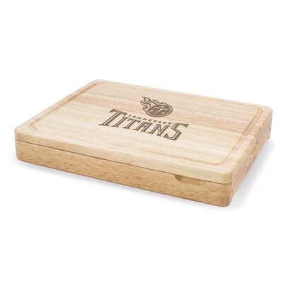 Picnic Time® NFL Licensed Asiago Tennessee Titans Engraved Cutting Board W/Tools; Natural Wood