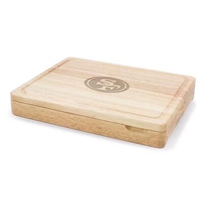 Picnic Time® NFL Licensed Asiago San Francisco 49Ers Engraved Cutting Board W/Tools; Natural Wood