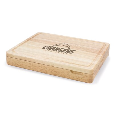 Picnic Time® NFL Licensed Asiago San Diego Chargers Engraved Cutting Board W/Tools; Natural Wood