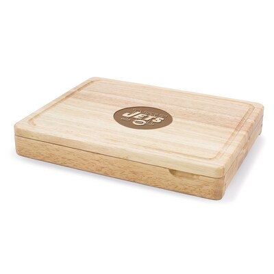 Picnic Time® NFL Licensed Asiago New York Jets Engraved Cutting Board W/Tools; Natural Wood