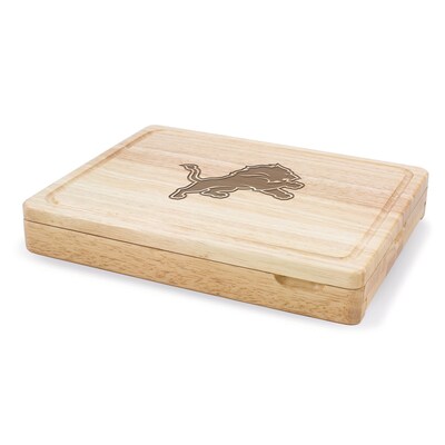 Picnic Time® NFL Licensed Asiago Detroit Lions Engraved Cutting Board W/Tools; Natural Wood