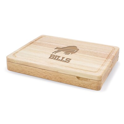 Picnic Time® NFL Licensed Asiago Buffalo Bills Engraved Cutting Board W/Tools; Natural Wood