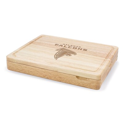 Picnic Time® NFL Licensed Asiago Atlanta Falcons Engraved Cutting Board W/Tools; Natural Wood