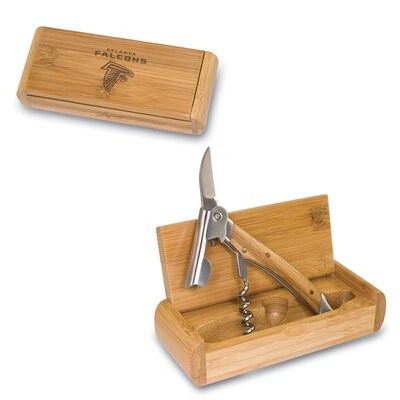 Picnic Time® NFL Licensed Elan Atlanta Falcons Engraved Corkscrew With Box; Bamboo
