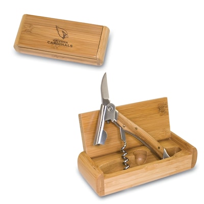 Picnic Time® NFL Licensed Elan Arizona Cardinals Engraved Corkscrew With Box; Bamboo