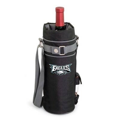 Picnic Time® NFL Licensed Philadelphia Eagles Digital Print Polyester Insulated Wine Sack, Black