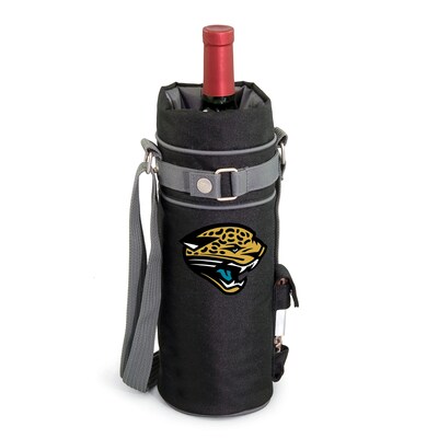 Picnic Time® NFL Licensed Jacksonville Jaguars Digital Print Polyester Insulated Wine Sack, Black