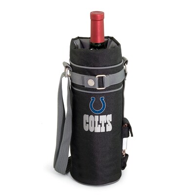 Picnic Time® NFL Licensed Indianapolis Colts Digital Print Polyester Insulated Wine Sack, Black